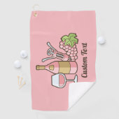 Serviette de golf rose Wine (En situation)