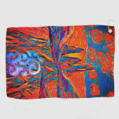 Serviette De Golf Roses expressifs dans le ciel mystère impressionni (Horizontal)