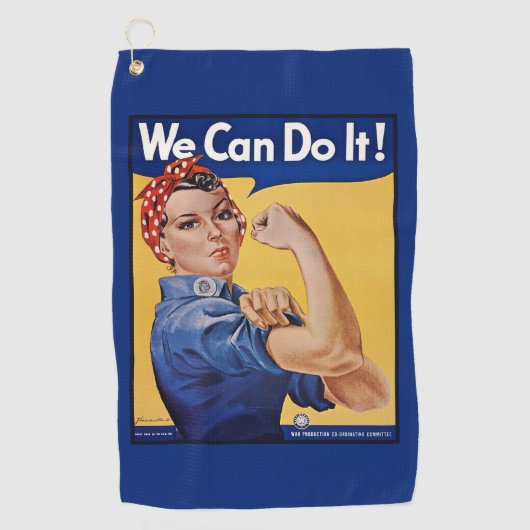 Serviette De Golf Rosie le Riveter : Une femme forte pour l'autonomi (Devant)