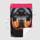 Serviette De Golf Rottweiler (En situation)