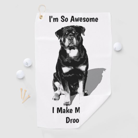 Serviette De Golf Rottweiler (En situation)