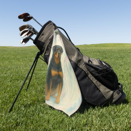 Serviette De Golf Rottweiler avec extraterrestre (Vert)
