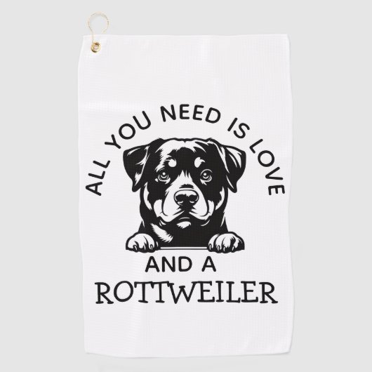 Serviette De Golf Rottweiler Lovers (Devant)