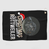 Serviette De Golf Rottweiler - Noël est meilleur avec Rottweiler (Horizontal)