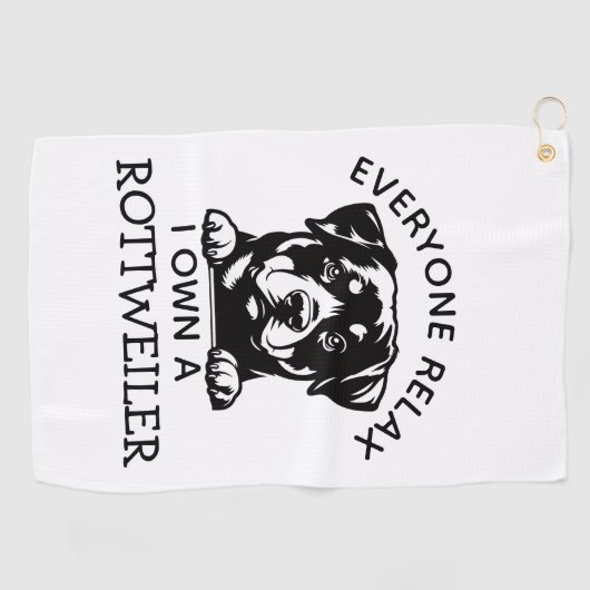 Serviette De Golf Rottweiler OWNER (Horizontal)