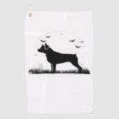 Serviette De Golf Rotweiler Chien - Halloween Lune Silhouette Oversi (Devant)