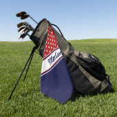 Serviette De Golf Rouge Blanc Bleu Polka Point Monogramme Femmes (Vert)