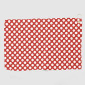 Serviette De Golf Rouge Blanc Classique À pois (Horizontal)
