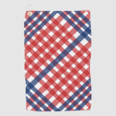 Serviette De Golf Rouge blanc et bleu En vichy plaid (Devant)