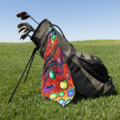 Serviette De Golf Rouge, Bleu, Cuivre, Violet, Vert Abstrait (Vert)