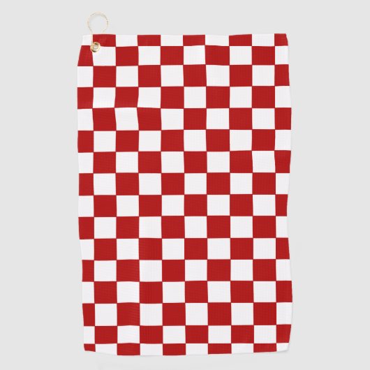 Serviette De Golf Rouge et Blanc à Carreaux (Devant)