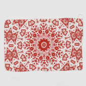 Serviette De Golf rouge et blanc, bandana ethnique (Horizontal)