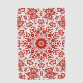 Serviette De Golf rouge et blanc, bandana ethnique (Devant)