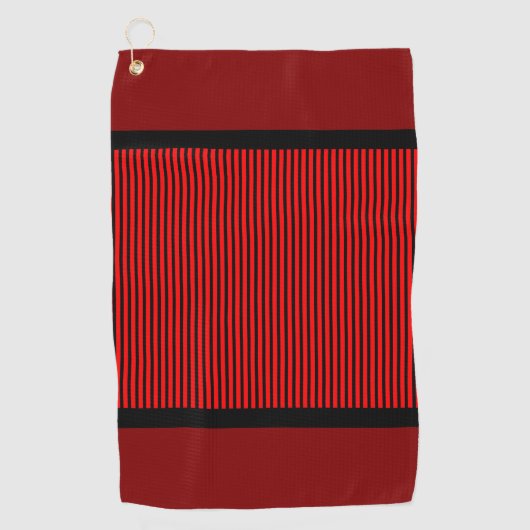 Serviette De Golf Rouge Et Noir (Devant)