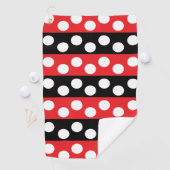 Serviette De Golf Rouge et Noir à pois (En situation)