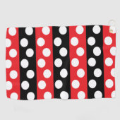 Serviette De Golf Rouge et Noir à pois (Horizontal)