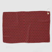 Serviette De Golf Rouge et noir Floral Show Golf Serviette (Horizontal)