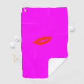 Serviette De Golf Rouge lèvres rose (En situation)