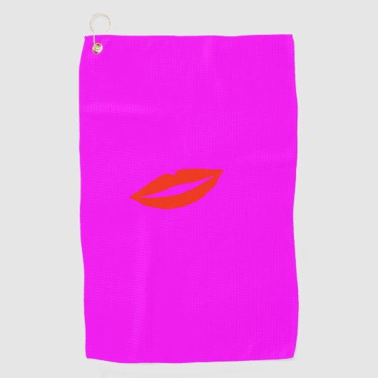 Serviette De Golf Rouge lèvres rose (Devant)