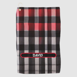 Serviette De Golf Rouge Noir Abstrait Plaid Collection moderne