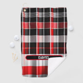 Serviette De Golf Rouge Noir Abstrait Plaid Collection populaire (En situation)