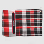 Serviette De Golf Rouge Noir Abstrait Plaid Collection populaire (Horizontal)