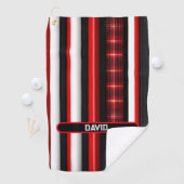 Serviette De Golf Rouge Noir Abstrait Plaid Collection tendance (En situation)