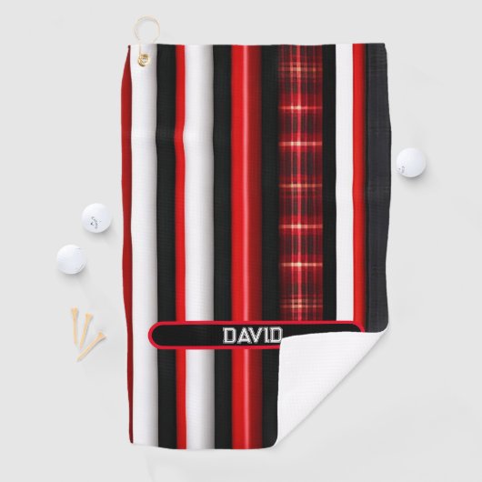 Serviette De Golf Rouge Noir Abstrait Plaid Collection tendance (En situation)