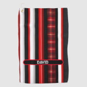 Serviette De Golf Rouge Noir Abstrait Plaid Collection tendance (Devant)