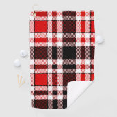 Serviette De Golf Rouge Noir Blanc Flannel Tartan Design Motif (En situation)