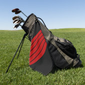 Serviette De Golf Rouge Noir les années 70 80s Retro Racing Stripes (Vert)