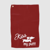 Serviette de golf rouge pour chien teckel cheeky K (Devant)