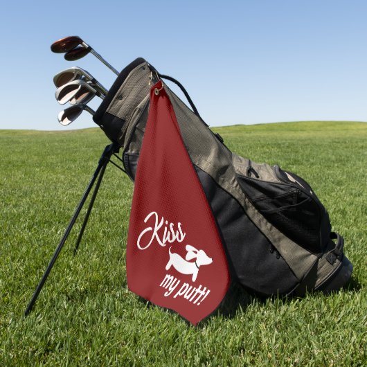 Serviette de golf rouge pour chien teckel cheeky K (Vert)