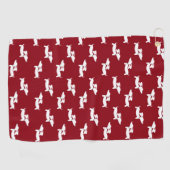 Serviette de golf rouge pour teckel Cadeau de golf (Horizontal)