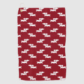 Serviette de golf rouge pour teckel Cadeau de golf (Devant)
