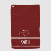 Serviette De Golf Rouge simple Golfeur (Devant)