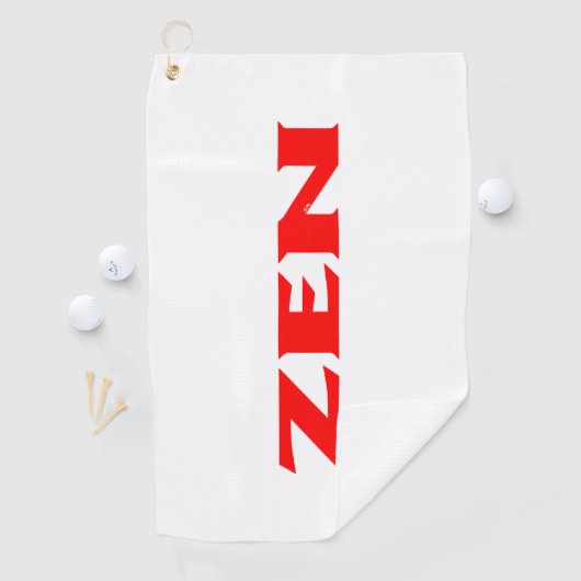 Serviette de golf rouge zen (En situation)