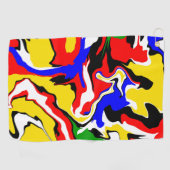 Serviette De Golf Rouges, jaunes, noirs, bleus et verts (Horizontal)