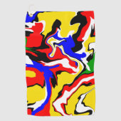 Serviette De Golf Rouges, jaunes, noirs, bleus et verts (Devant)