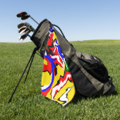 Serviette De Golf Rouges, jaunes, noirs, bleus et verts (Vert)