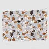 Serviette de golf Rough Collie Paws and Bones (Horizontal)