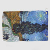 Serviette De Golf Route avec cyprès de Van Gogh Impressionnisme (Horizontal)