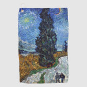Serviette De Golf Route avec cyprès de Van Gogh Impressionnisme (Devant)