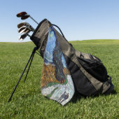 Serviette De Golf Route avec cyprès de Van Gogh Impressionnisme (Vert)