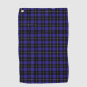 Serviette De Golf Royal Blue Black Plaid (Devant)