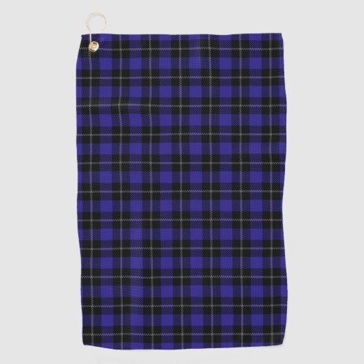 Serviette De Golf Royal Blue Black Plaid (Devant)