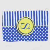 Serviette De Golf Royal Blue Pois et stries-Monogram STaylor (Horizontal)