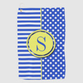 Serviette De Golf Royal Blue Pois et stries-Monogram STaylor (Devant)