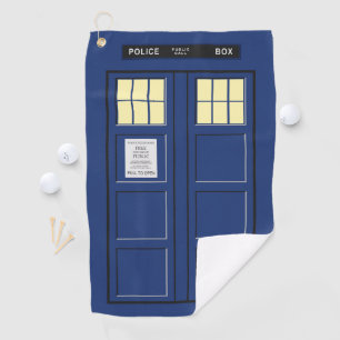 Serviette De Golf Royaume-Uni - Blue Police Public Call Box 1