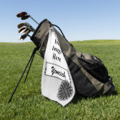 Serviette De Golf Ruban de fleur noir par Kenneth Yoncich (Vert)